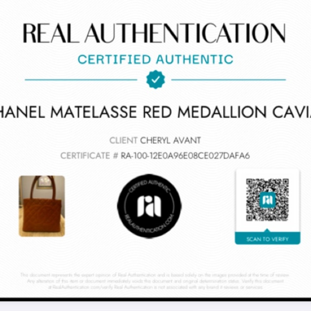 CHANEL Matelasse “RARE RED” Medallion Tote-CAVIAR Skin - comes with COA - Picture 12 of 12